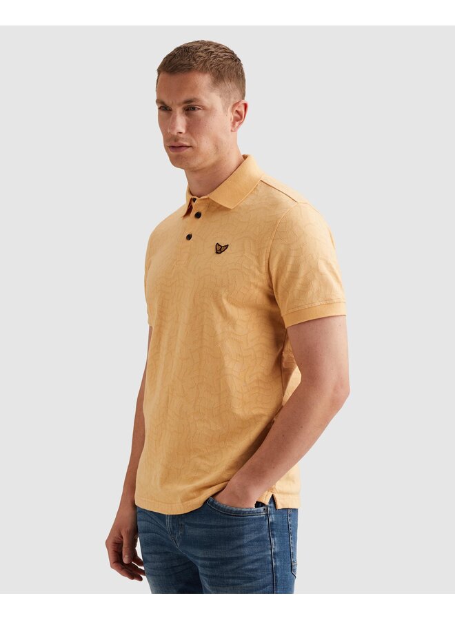 PPSS2605860 7137 PME Legend Short sleeve polo jersey jacquard Apricot Cream