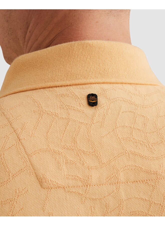 PPSS2605860 7137 PME Legend Short sleeve polo jersey jacquard Apricot Cream