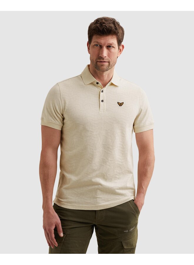 PPSS2605860 7001 PME Legend Short sleeve polo jersey jacquard Egret