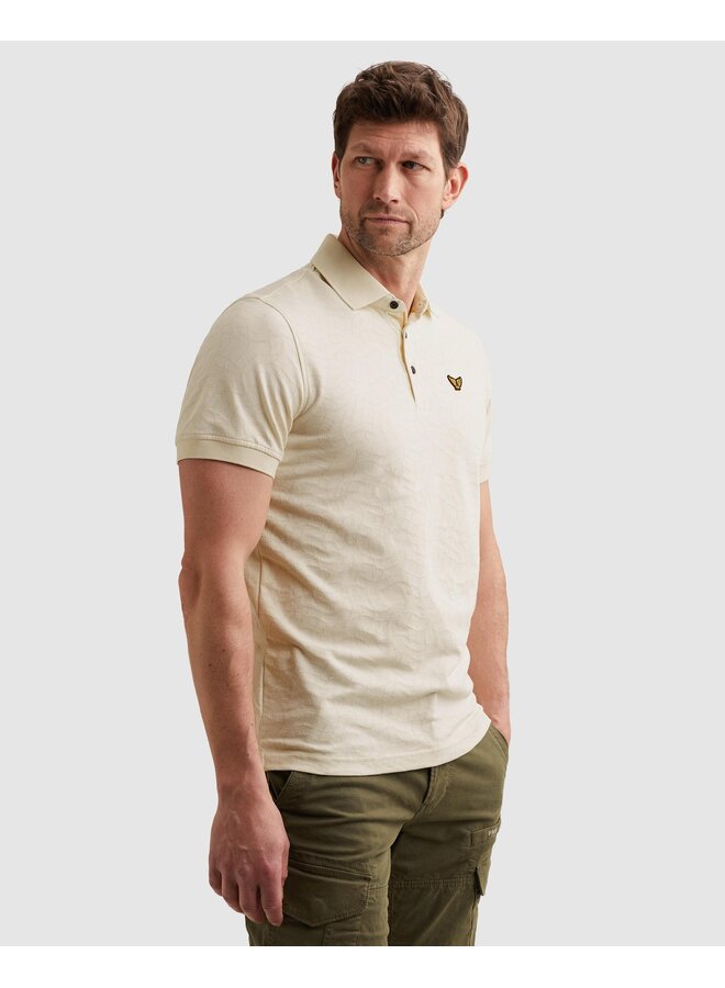 PPSS2605860 7001 PME Legend Short sleeve polo jersey jacquard Egret