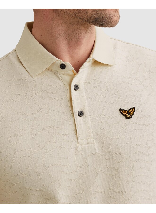 PPSS2605860 7001 PME Legend Short sleeve polo jersey jacquard Egret