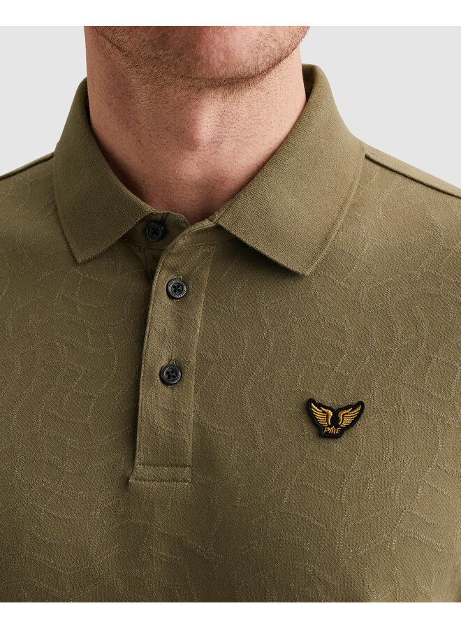 PPSS2605860 6389 PME Legend Short sleeve polo jersey jacquard Dusky Green