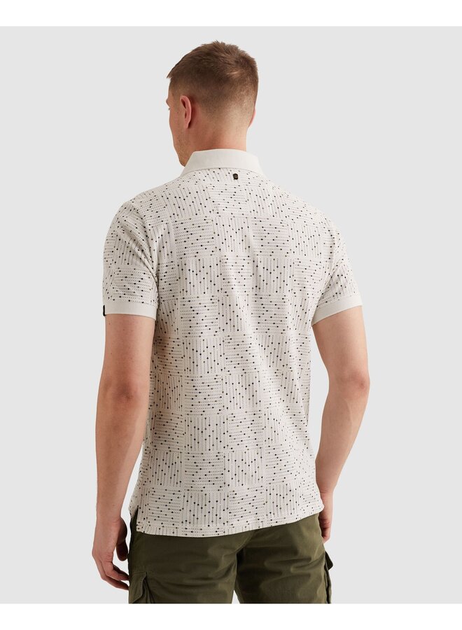 PPSS2605859 7001 PME Legend Short sleeve polo printed fine pique Egret