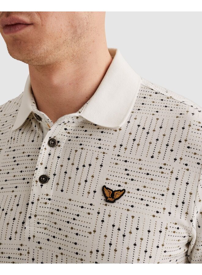 PPSS2605859 7001 PME Legend Short sleeve polo printed fine pique Egret