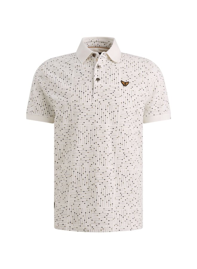PPSS2605859 7001 PME Legend Short sleeve polo printed fine pique Egret