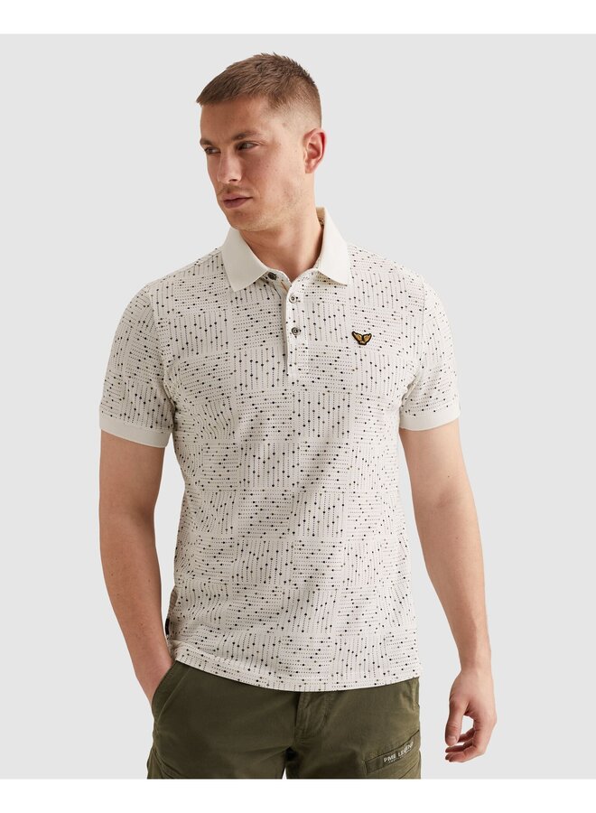 PPSS2605859 7001 PME Legend Short sleeve polo printed fine pique Egret