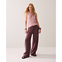 4s2984-12477 334 Summum Wideleg pant Light linen  - Deep fig