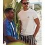 RobbieS26-stripe Blue Industry swimshort BROWN
