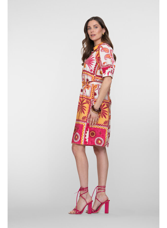 67413-20 420 Geisha dress pink/yellow