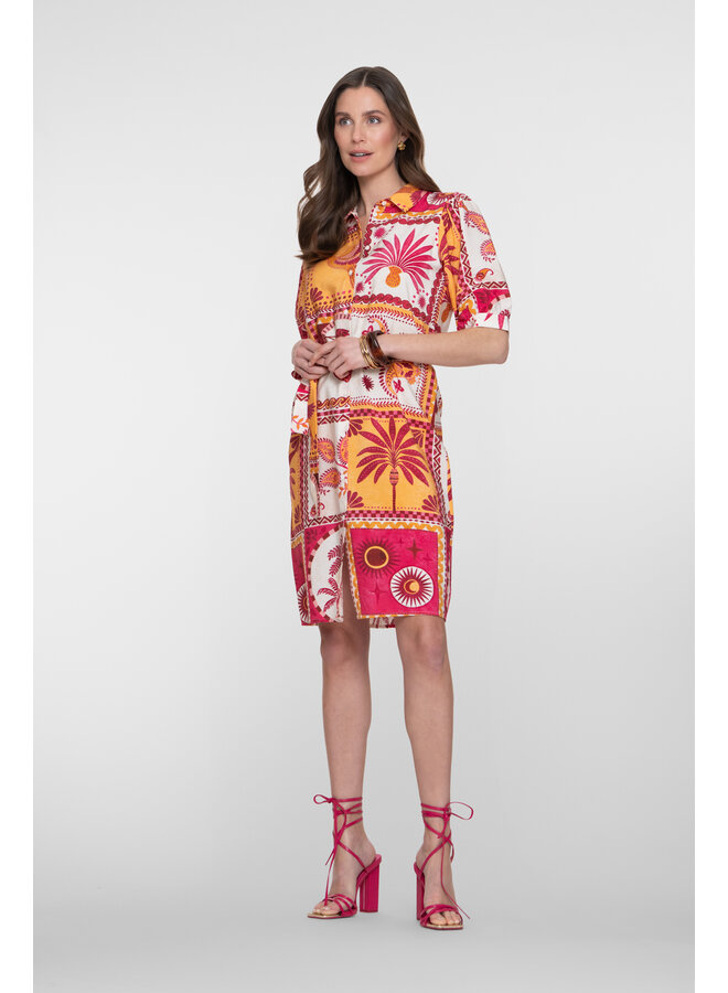 67413-20 420 Geisha dress pink/yellow