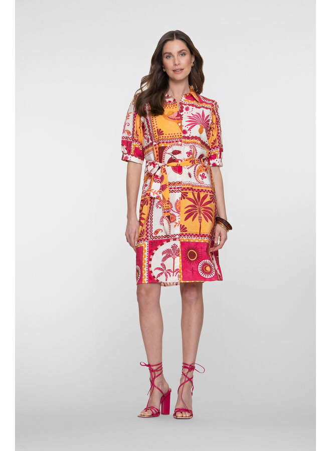 67413-20 420 Geisha dress pink/yellow