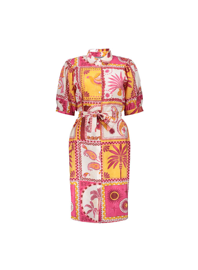 67413-20 420 Geisha dress pink/yellow