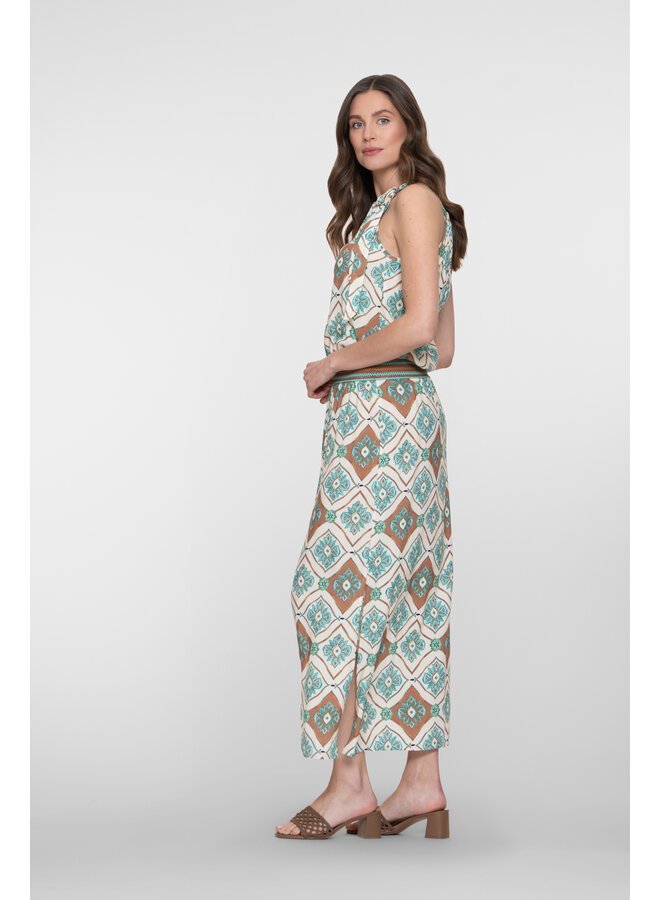 67404-20 602 Geisha dress aqua/camel