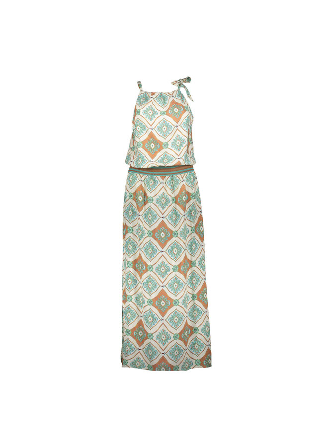 67404-20 602 Geisha dress aqua/camel