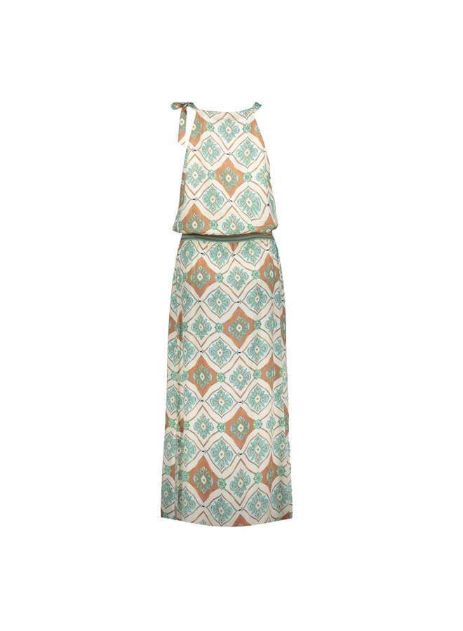 67404-20 602 Geisha dress aqua/camel