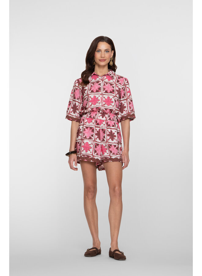 63489-20 420 Geisha blouse pink/merlot