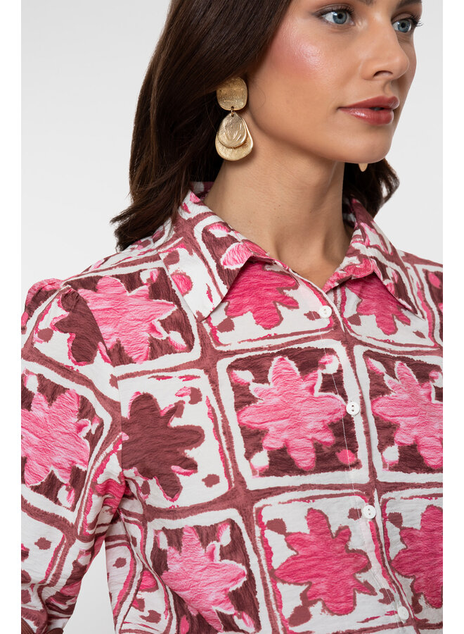63489-20 420 Geisha blouse pink/merlot