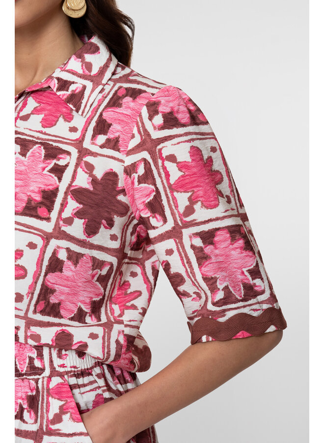 63489-20 420 Geisha blouse pink/merlot