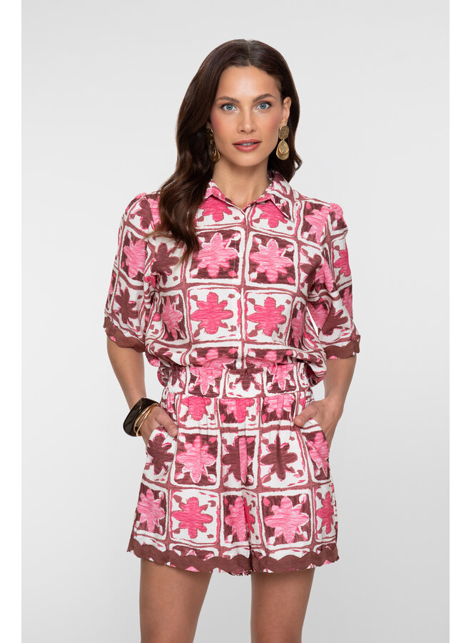 63489-20 420 Geisha blouse pink/merlot