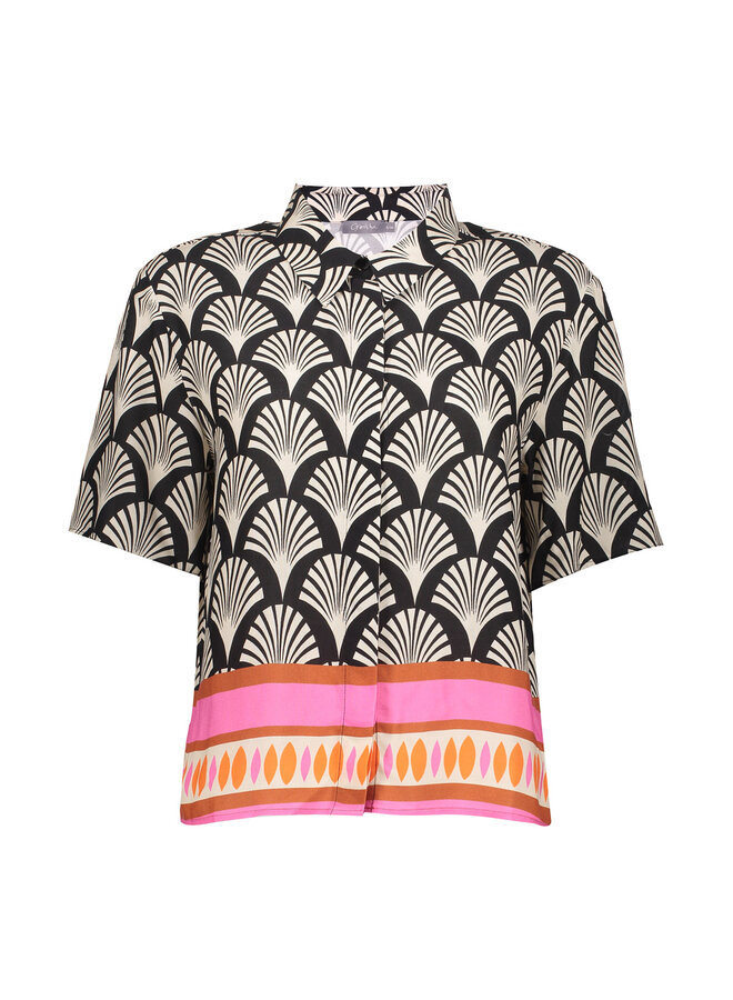 63467-20 999 Geisha blouse black/pink
