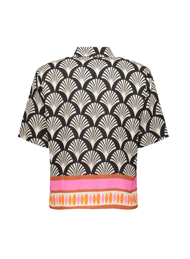 63467-20 999 Geisha blouse black/pink