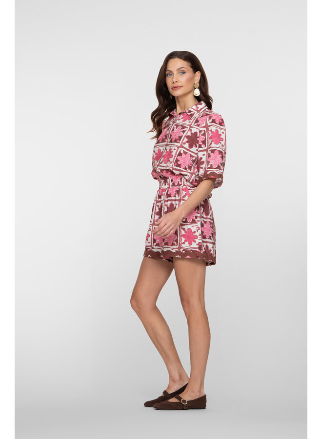 61429-20 420 Geisha short pink/merlot