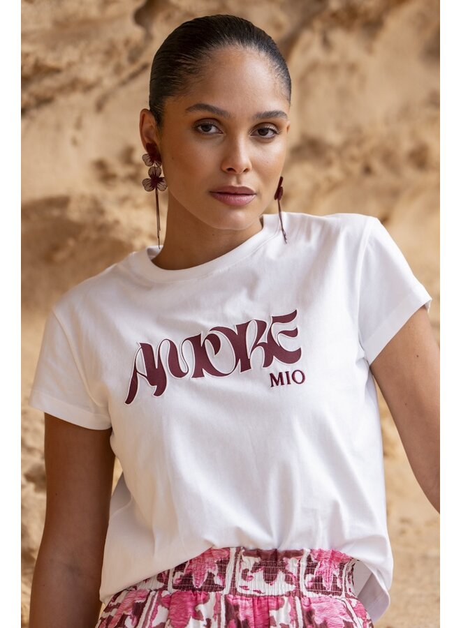 62353-24 010 Geisha T-shirt "amore" off-white/port