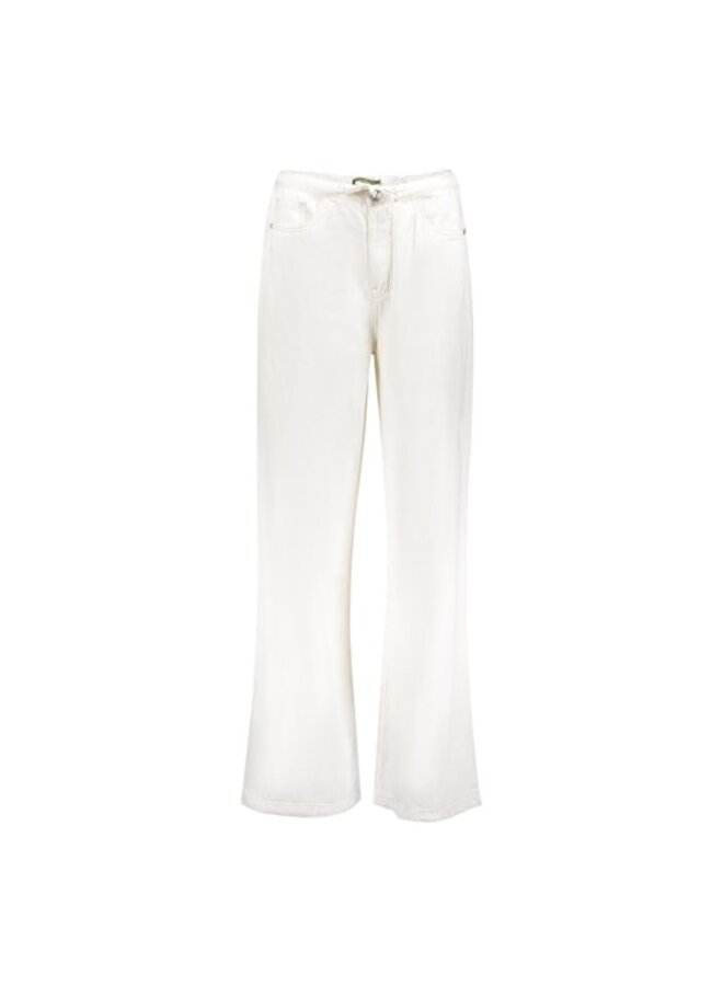 61303-10 718 Geisha Jeans wide elastic waist co/li ecru bleached cotton/linnen