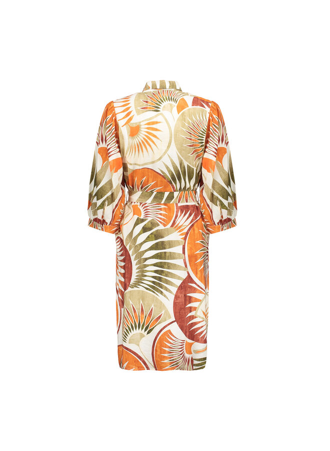 67395-20 250 Geisha dress orange green camel