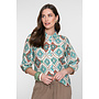 63453 602 Geisha Blouse Aqua Camel Aqua Camel