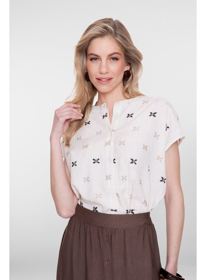 63444 720 Geisha Blouse sand off white Sand / off white