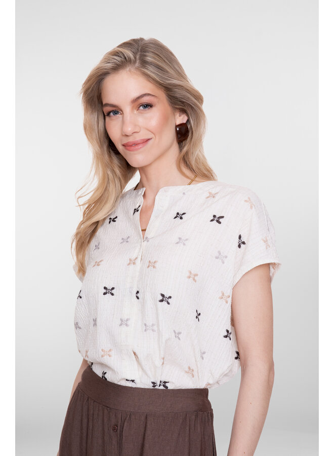 63444 720 Geisha Blouse sand off white Sand / off white