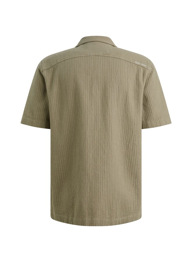 CSIS2605280 6148 Cast Iron Short Sleeve Shirt Yarn dye structure Vetiver
