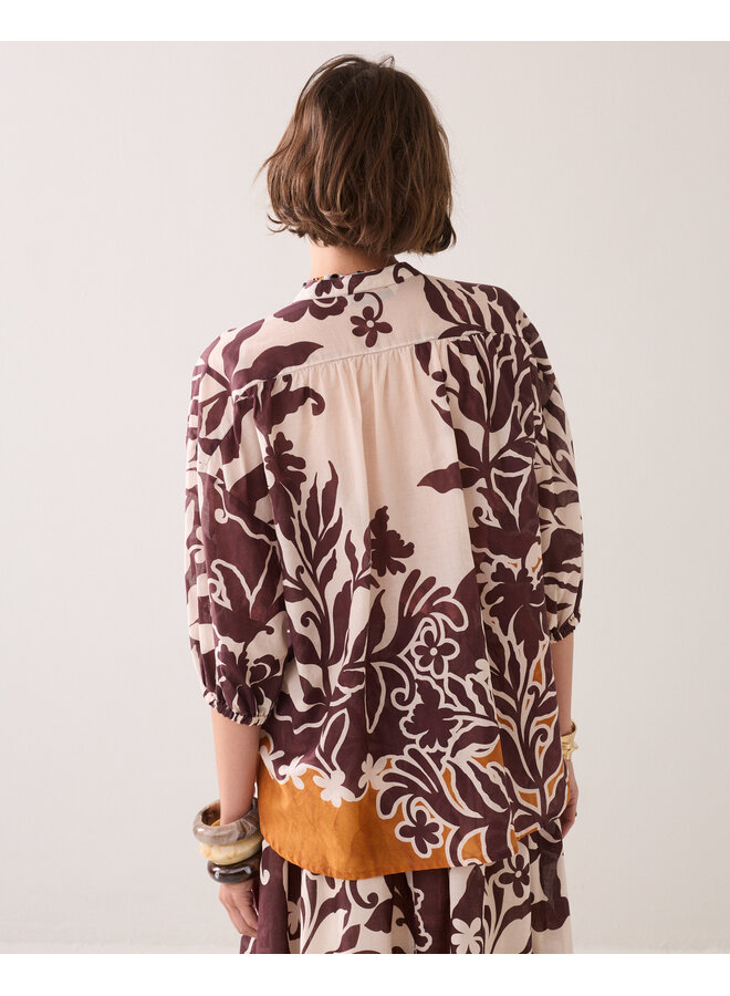2s3505-12453 120 Summum Blouse Border print double  - Multicolour