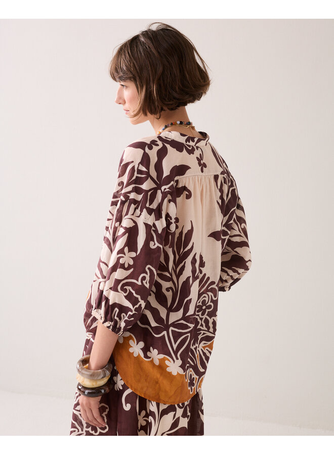 2s3505-12453 120 Summum Blouse Border print double  - Multicolour