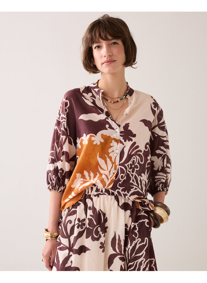 2s3505-12453 120 Summum Blouse Border print double  - Multicolour