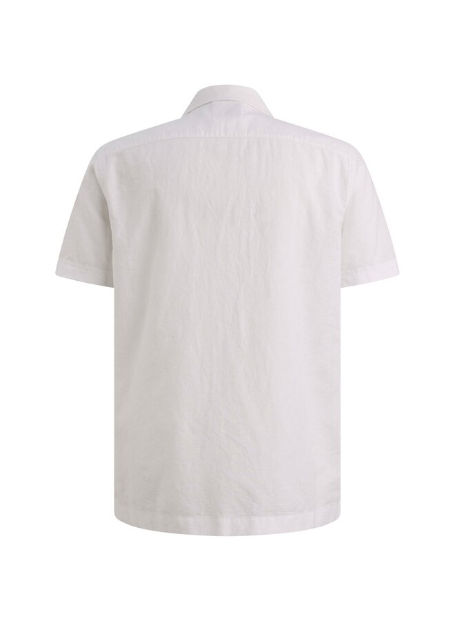 PSIS2605236 7003 PME Legend Short Sleeve Shirt Cotton/linen garment dye Bright White