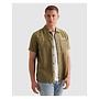 PSIS2605236 6389 PME Legend Short Sleeve Shirt Cotton/linen garment dye Dusky Green