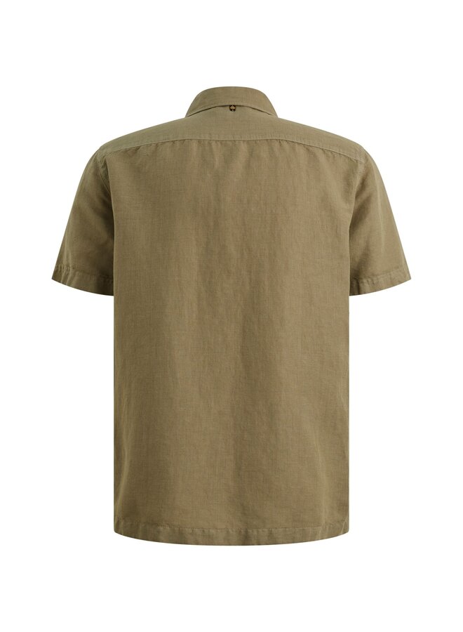 PSIS2605236 6389 PME Legend Short Sleeve Shirt Cotton/linen garment dye Dusky Green