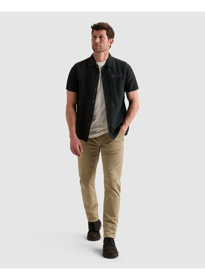 PSIS2605236 5282 PME Legend Short Sleeve Shirt Cotton/linen garment dye Carbon