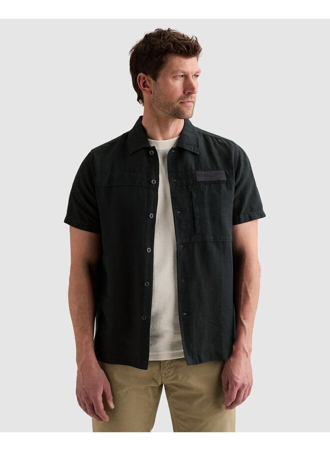 PSIS2605236 5282 PME Legend Short Sleeve Shirt Cotton/linen garment dye Carbon