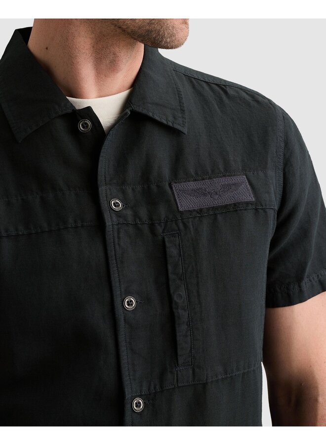 PSIS2605236 5282 PME Legend Short Sleeve Shirt Cotton/linen garment dye Carbon