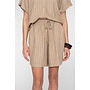 61387-14 745 Geisha Shorts linen stripes  taupe/black