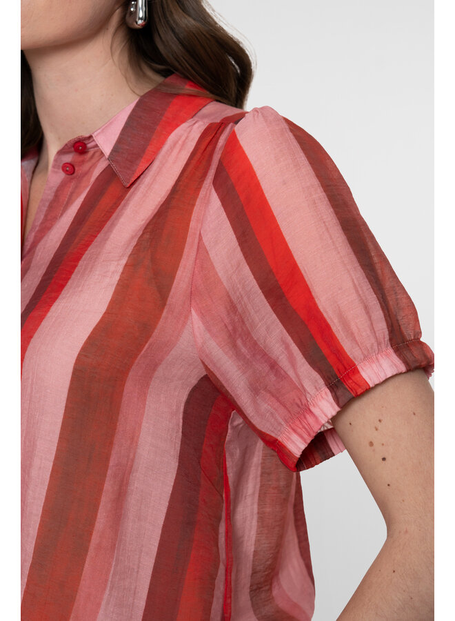 63442-20 451 Geisha blouse  raspberry/coral red