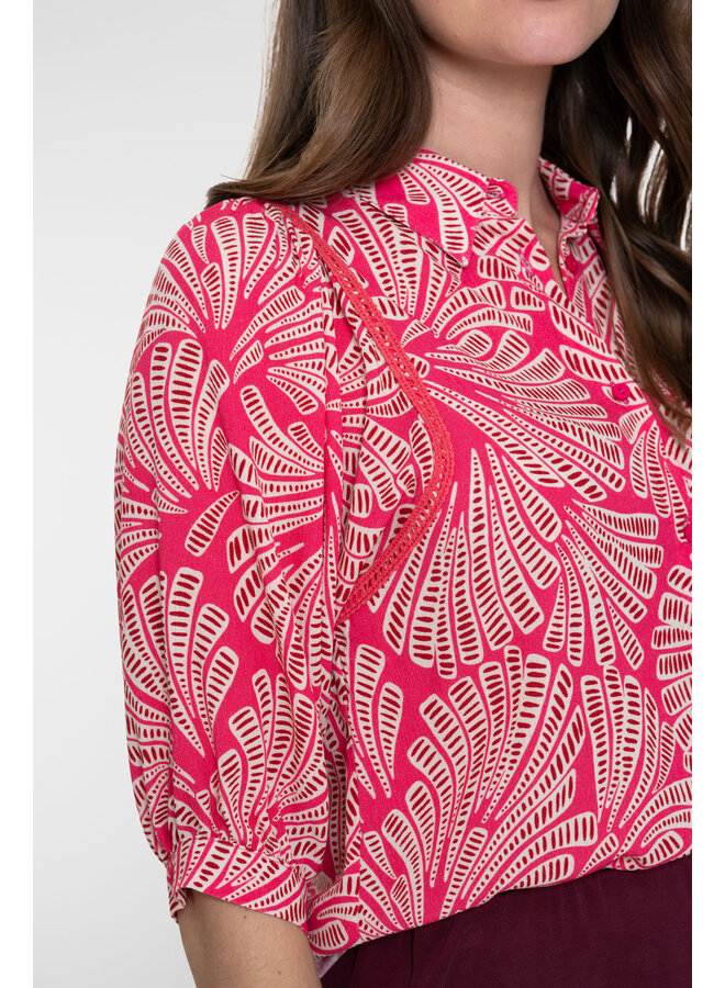 63447-20 420 Geisha blouse  pink/merlot