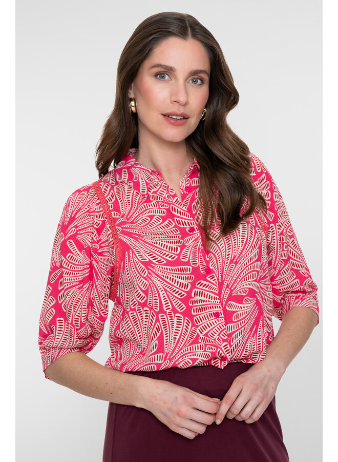 63447-20 420 Geisha blouse  pink/merlot