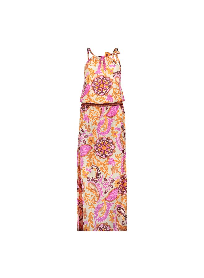 67417-20 250 Geisha dress  orange/pink/sand