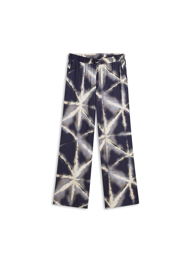 4s3002-12459 413 Summum Trousers Tie dye viscose  - Blue Noir