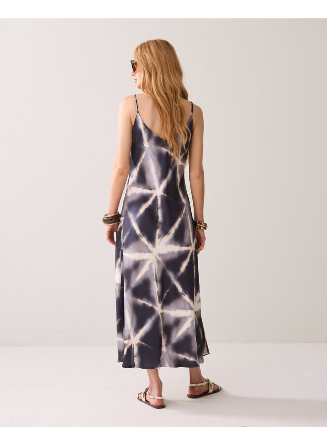 5s1659-12459 413 Summum Dress Tie dye viscose  - Blue Noir