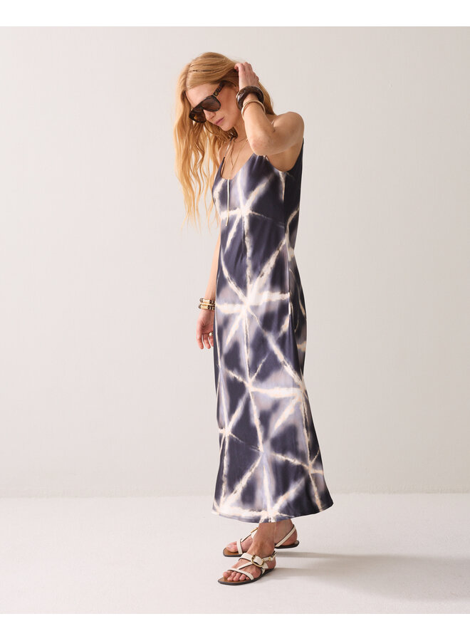 5s1659-12459 413 Summum Dress Tie dye viscose  - Blue Noir